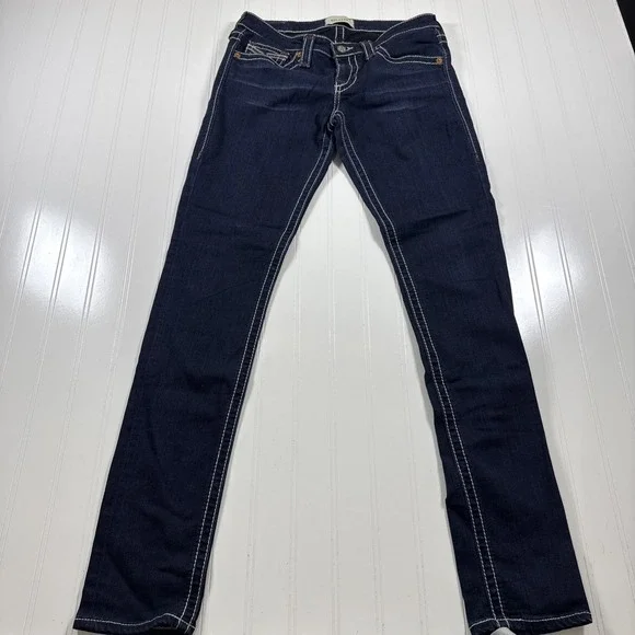 BIG STAR Western Jeans JENAE Skinny Dark Blue Stretch Denim Womens 29R - Picture 3 of 9